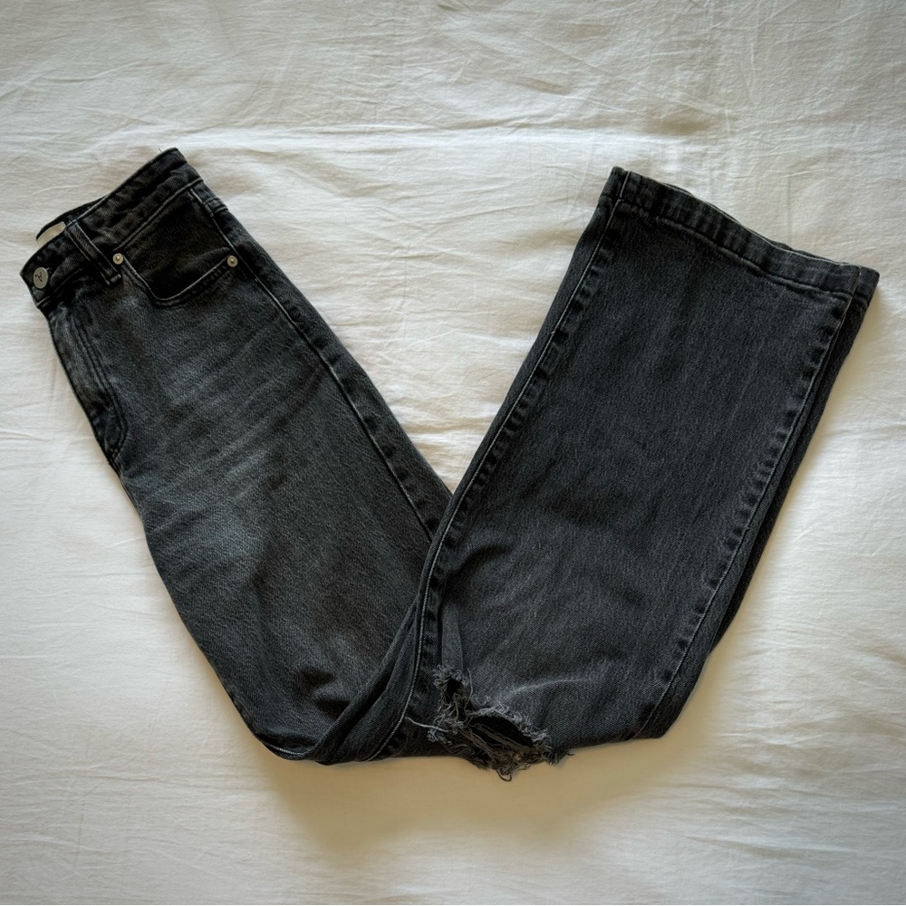 Black High Rise Straight Jeans